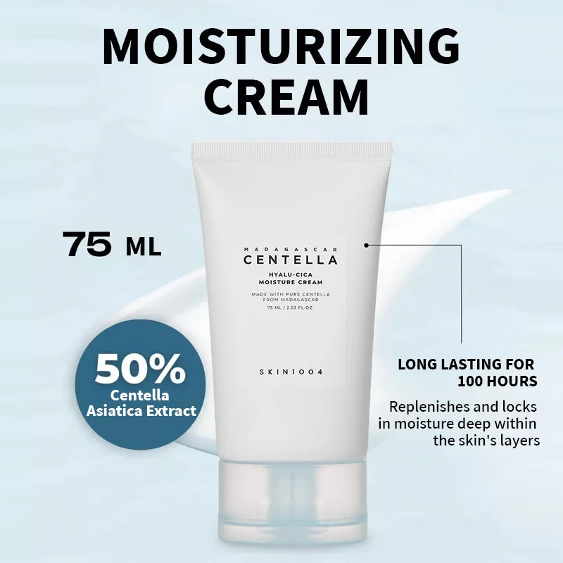 Korean Centella Hyalu-Cica Moisture Cream and Facial Hyalu Cica Water-Fit Sun Serum SPF50 Sunscream Protection Skincare Product