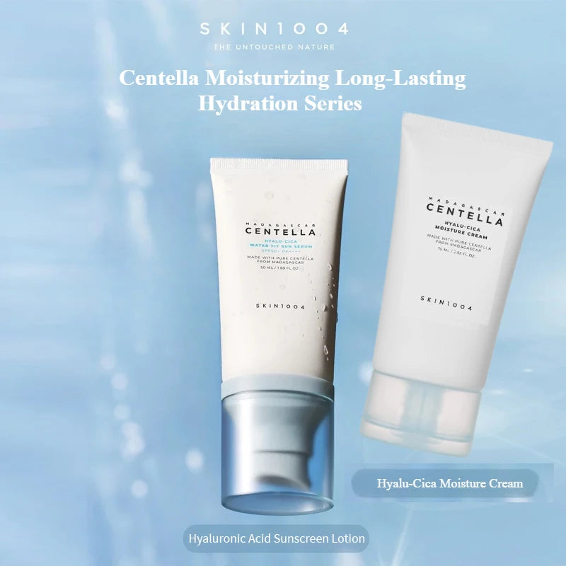 Korean Centella Hyalu-Cica Moisture Cream and Facial Hyalu Cica Water-Fit Sun Serum SPF50 Sunscream Protection Skincare Product